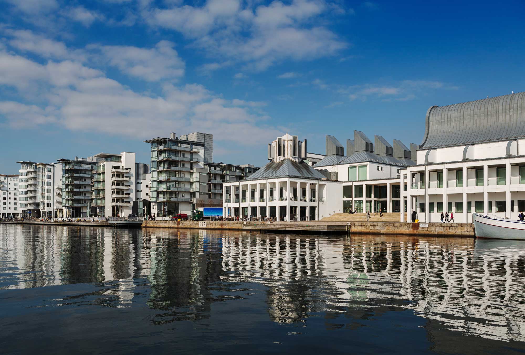 Buildings along the water